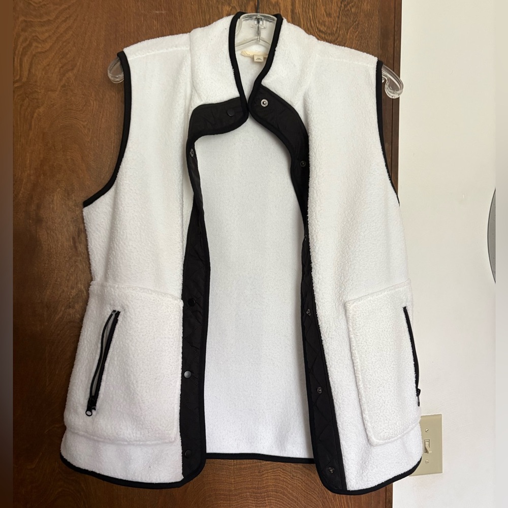 White and Black Fleece Vest